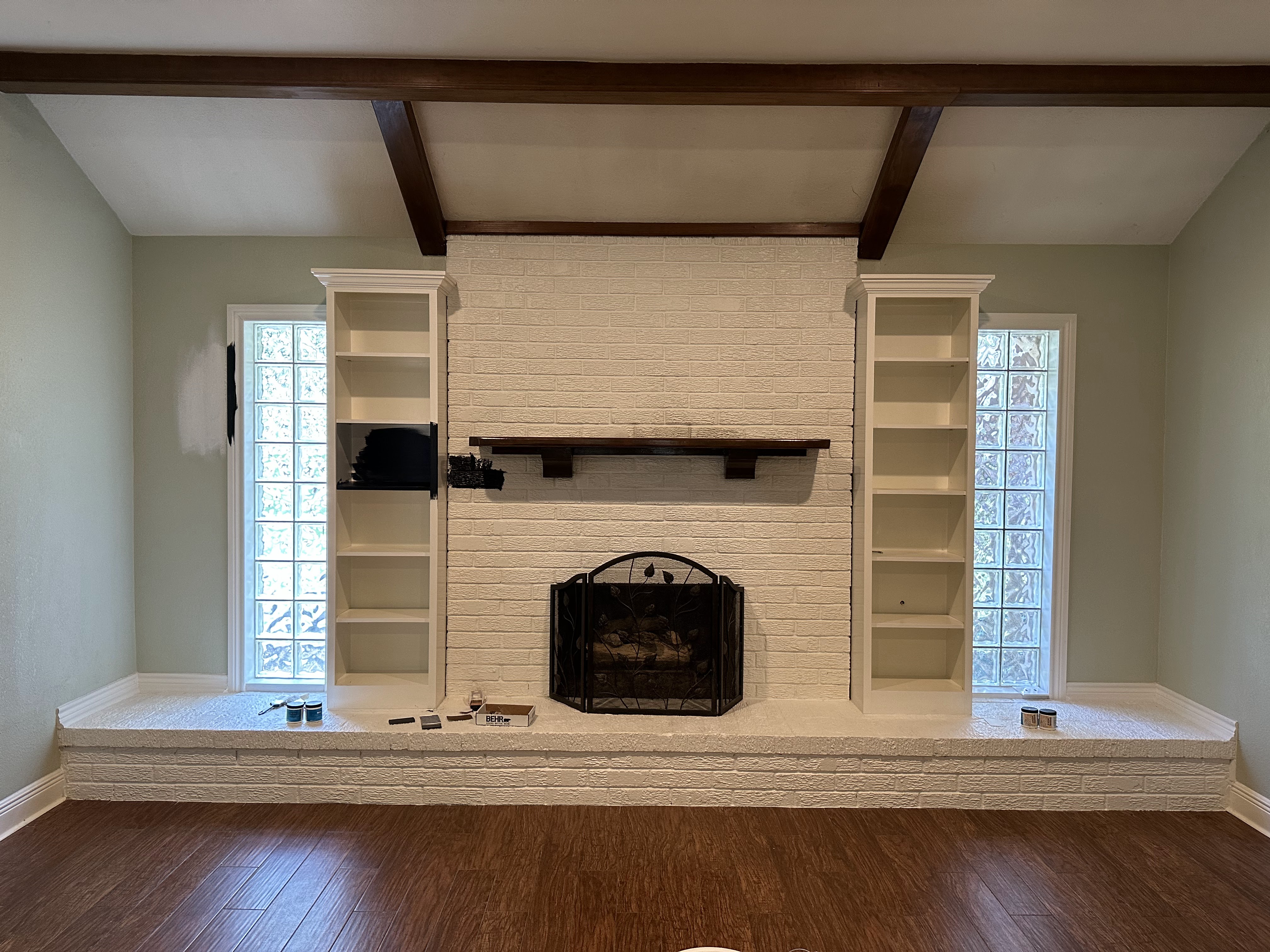 Fireplace before remodel