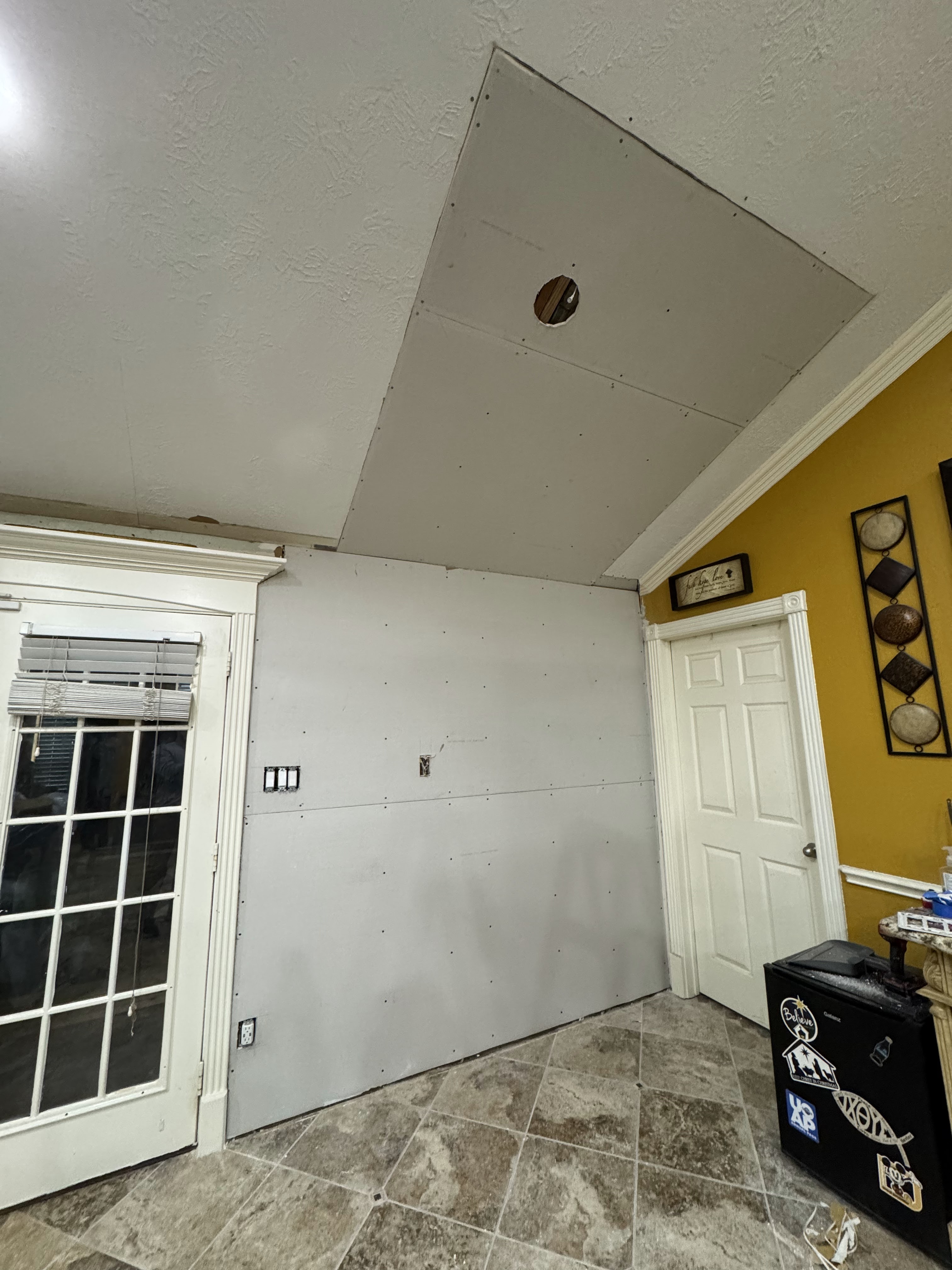 Drywall after repair