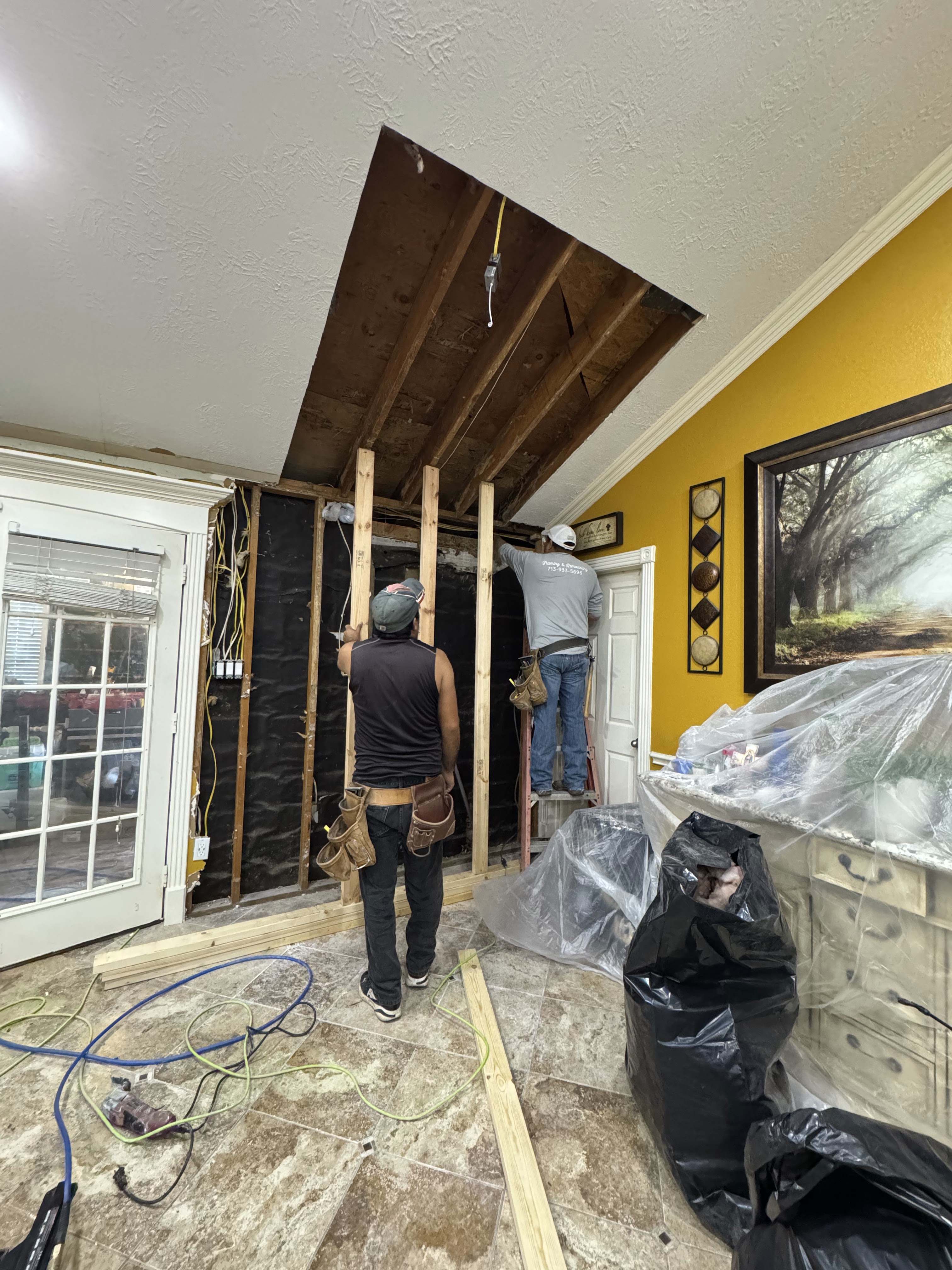 Drywall before repair